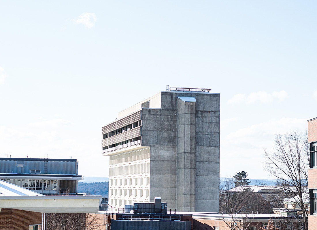 Amherst, MA - Aerial View of a Concrete Building in Amherst, MA